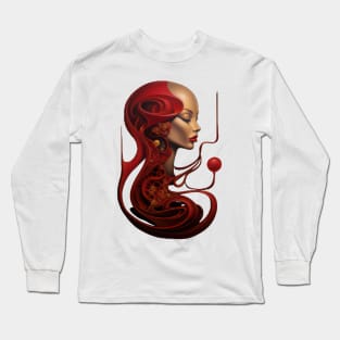 Crimson Contemplation Long Sleeve T-Shirt